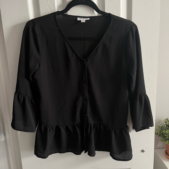 Black Ruffled Blouse | Frank and Oak - Picture 1 of 4